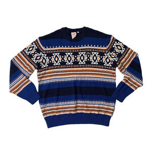 Lacoste Sweater Mens 7 Slim Fit Live Fair Isle Crew Neck Knit Cotton Pullover
